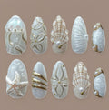 3D Starfish Press On Nails: Summer Shell Nail Art, Custom Design