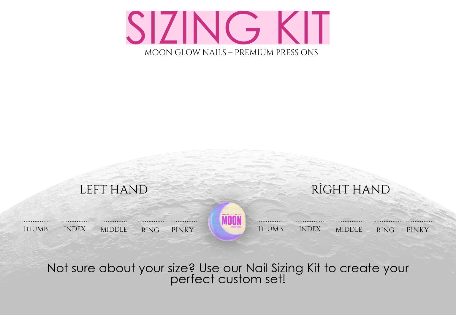 Press on Nails Sizing Kit, MoonGlowNails sizing kit set